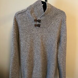 Men's Gray Sweater with Button Detail